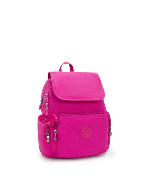 Kipling Pink Backpack City Zip S Pearl Jacquard Small