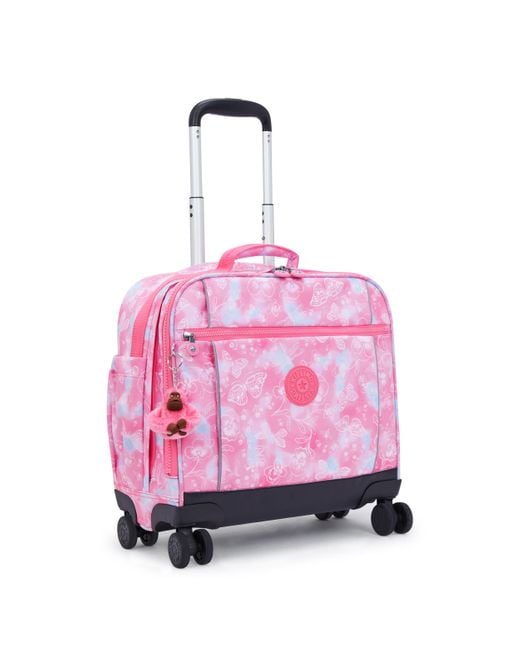 Kipling Pink Carry On New Storia Garden Clouds Large