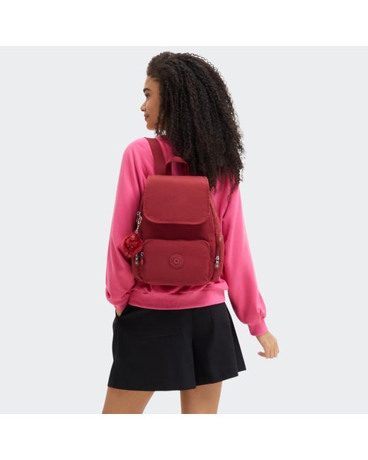 Kipling Red Backpack City Zip S Wine Small