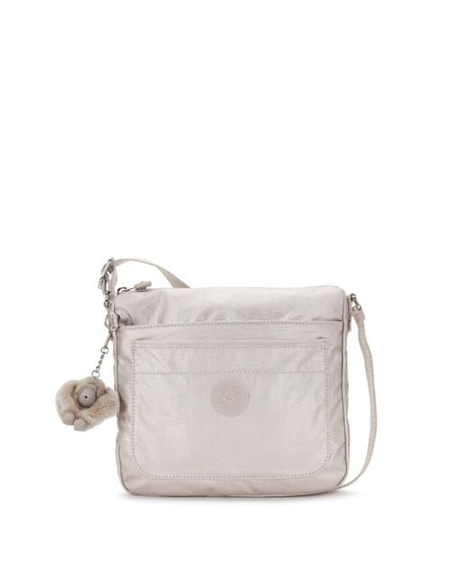 Kipling Gray Crossbody Bag Sebastian Metallic Glow Gold Small