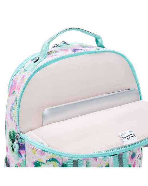 Kipling Backpack Seoul Lap Pink Palm Large