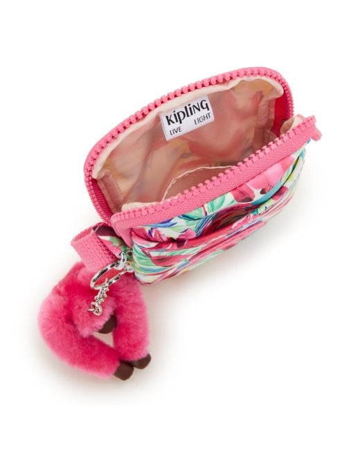 Kipling Pink Phone Bag Tally Flamingo Leaves Small