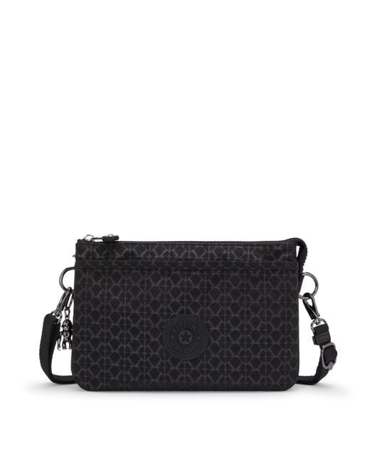 Kipling White Crossbody Bag Riri Palm Beige Jacquard Small