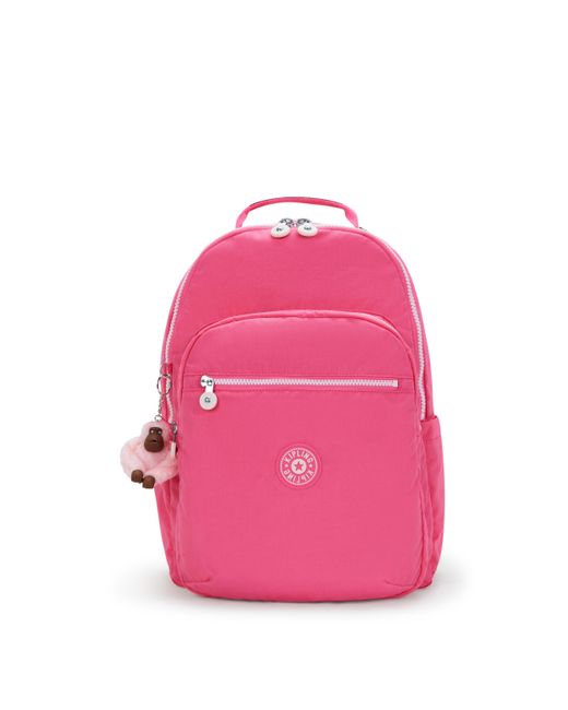 Kipling Pink Backpack Seoul Lap Happy C Large