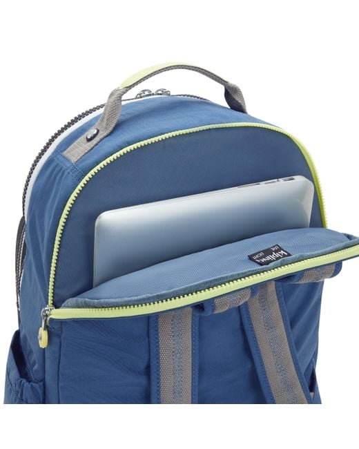Kipling Green Backpack Seoul Lap Tree House Block Large