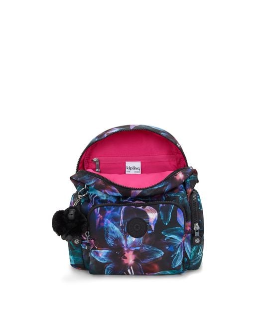 Kipling Blue Backpack City Zip Mini Palm Mood Small