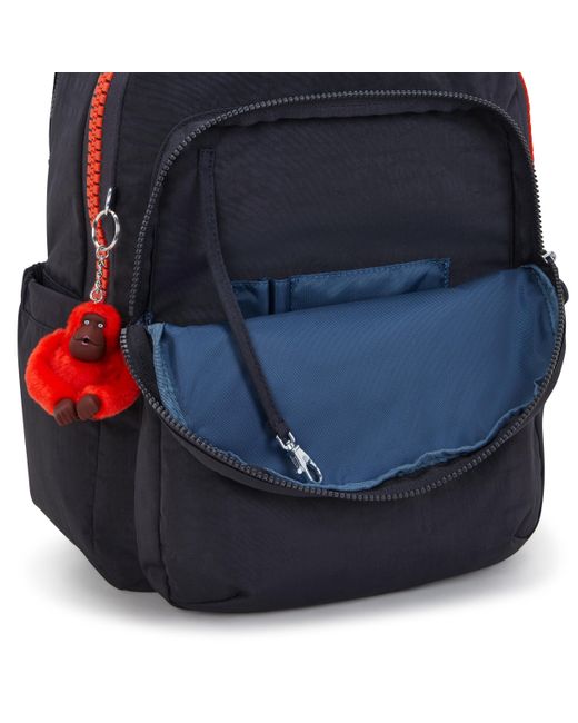 Kipling Blue Backpack Bold Seoul Lap Iron Bold Zip Large