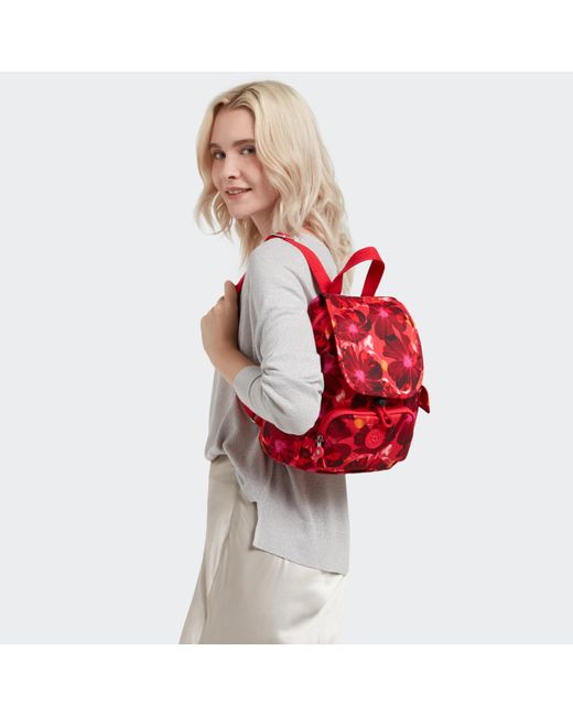 Kipling Red Backpack City Pack Mini Poppy Floral Extra Small