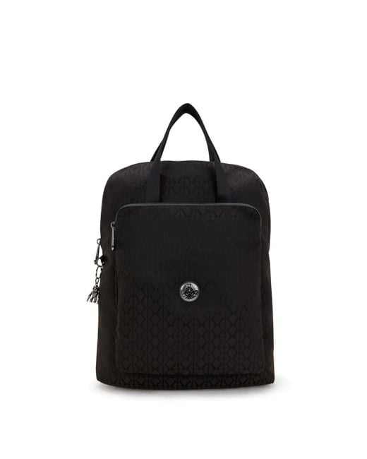 Kipling Black Backpack Kazuki Sign Jacquard Medium