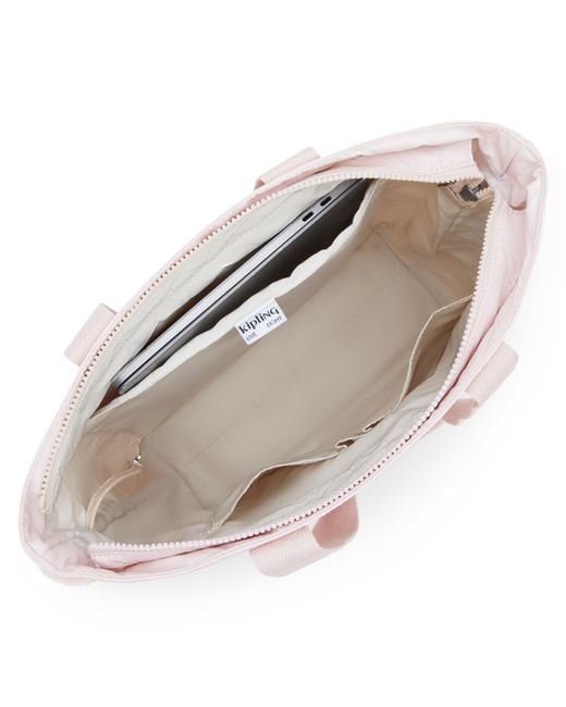 Kipling Pink Tote Hanifa Shine Large