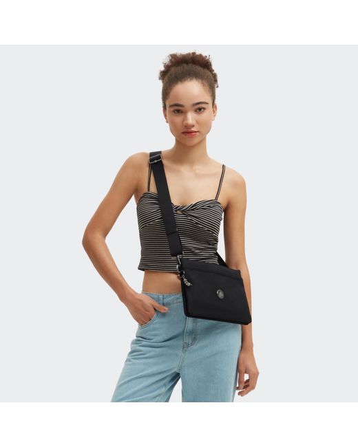 Kipling Black Crossbody Bag Riri L Sign Jacquard Medium