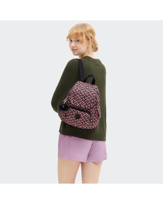 Kipling Purple Backpack City Pack Mini Dancing Bouquet Extra Small