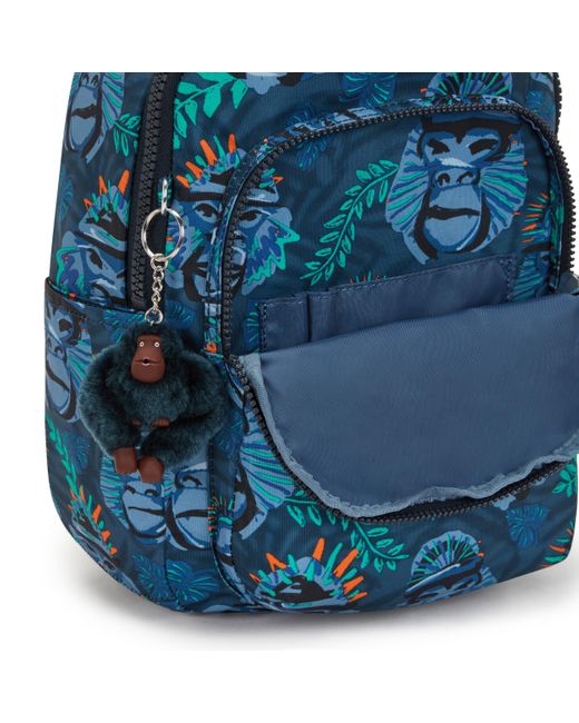 Kipling Backpack Seoul S Blue Monkey Fun Small