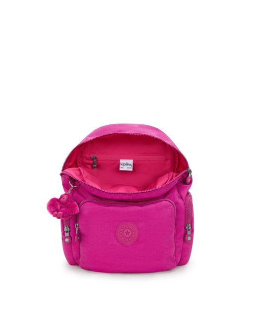 Kipling Pink Backpack City Zip S Pearl Jacquard Small