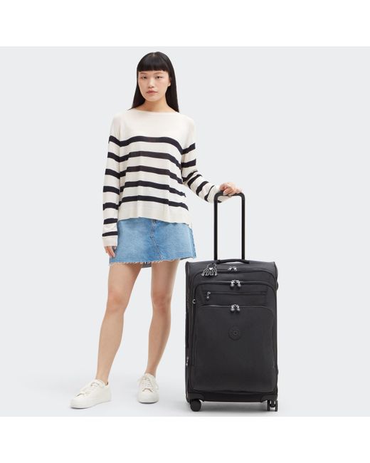 Kipling Wheeled Luggage New Youri Spin M Black Noir Medium