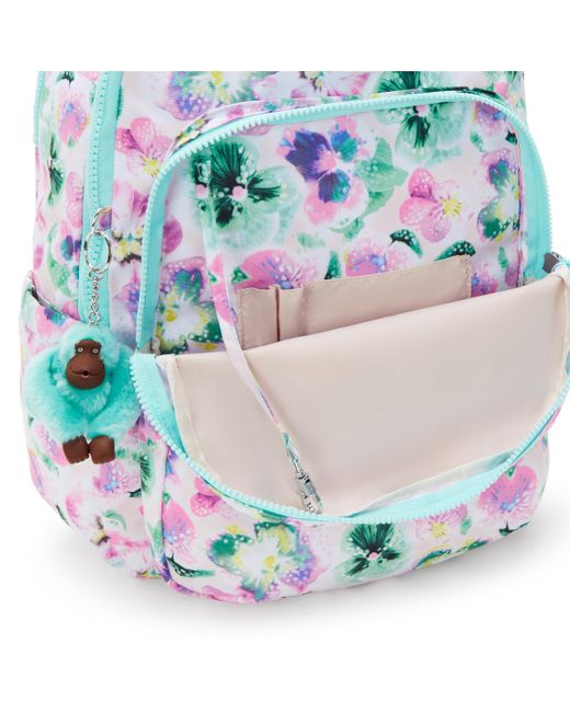 Kipling Backpack Seoul Lap Pink Palm Large
