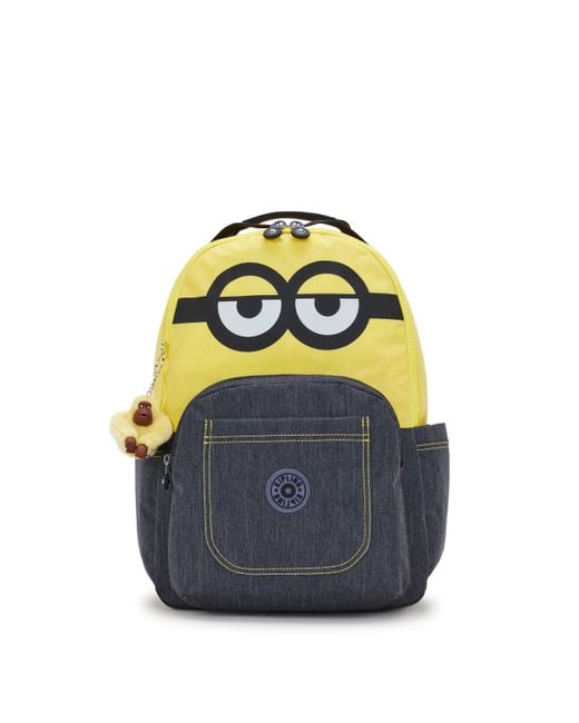 Kipling Blue Backpack Seoul Minion Jeans Bl Large