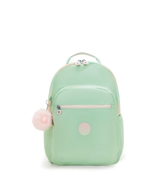 Kipling Green Backpack Seoul Lap Soft Met Large