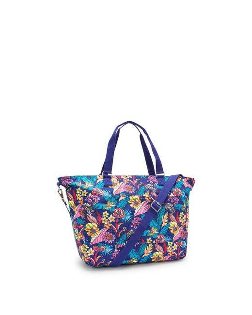 Kipling Blue Weekend Bag Isaac Exotic Leaves Large