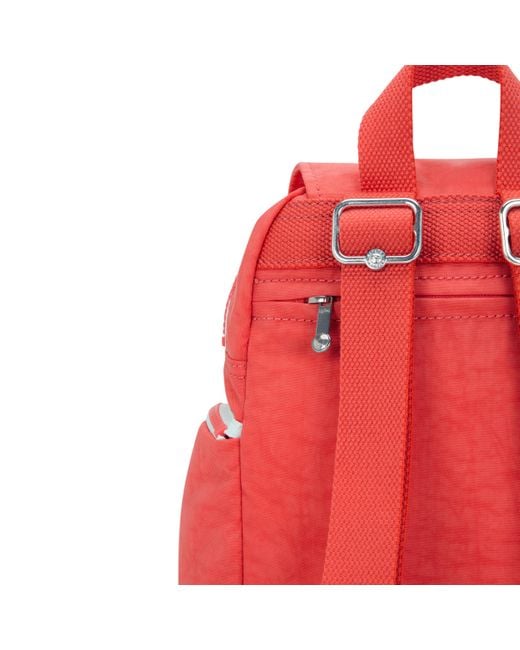Kipling Red Backpack City Zip Mini Almost Coral Small
