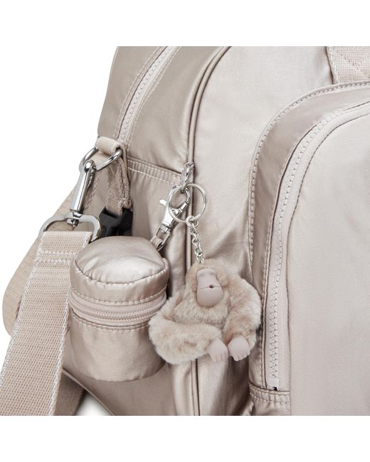 Kipling Gray Baby Bag Camama Metallic Glow Large