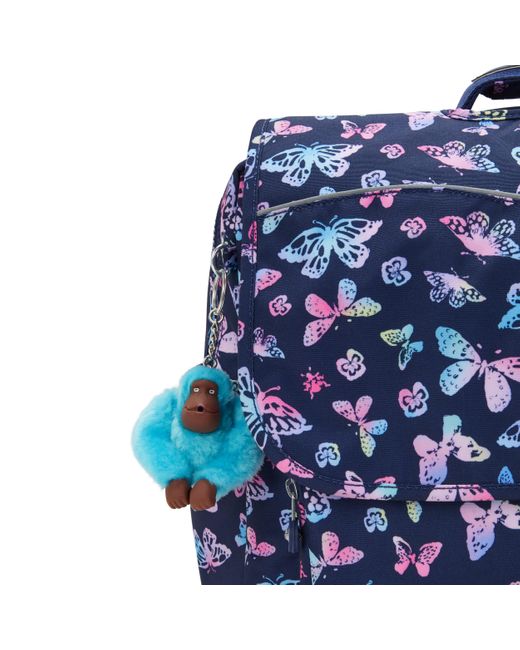 Kipling Blue Backpack Codie L Butterfly Fun Large