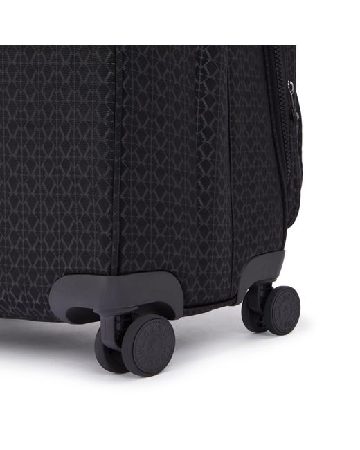 Kipling Black Wheeled Luggage New Youri Spin M Signature Emb Print Medium