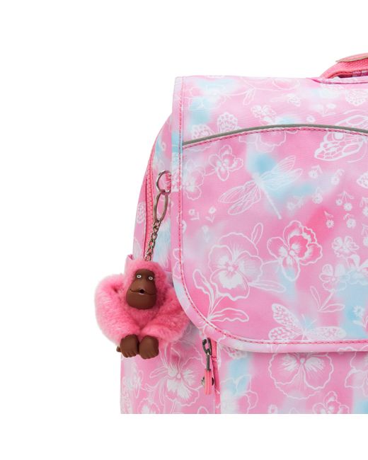 Kipling Pink Backpack Codie L Garden Clouds Large