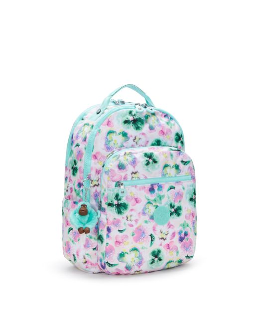 Kipling Backpack Seoul Lap Pink Palm Large