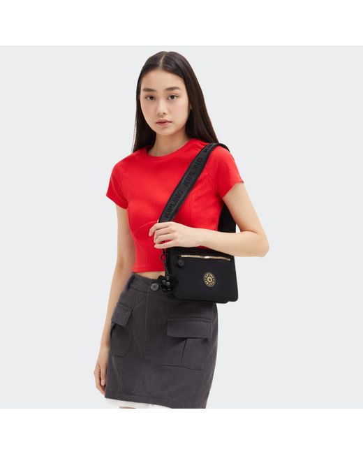 Kipling Black Crossbody Bag Riri Zip Rose Spice Small