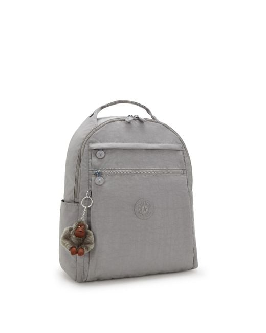 Kipling Gray Backpack Micah Cloudy Medium 100% Polyamide