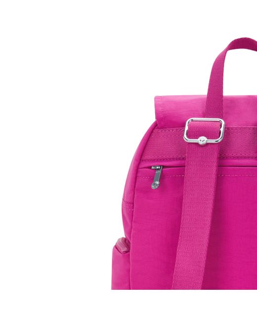 Kipling Pink Backpack City Zip S Pearl Jacquard Small