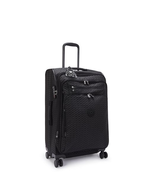 Kipling Blue Wheeled luggage New Youri Spin M Palmtree Leaves Medium