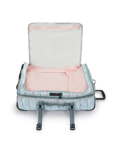 Kipling Blue Wheeled luggage Aviana L Palmtree Leaves Large