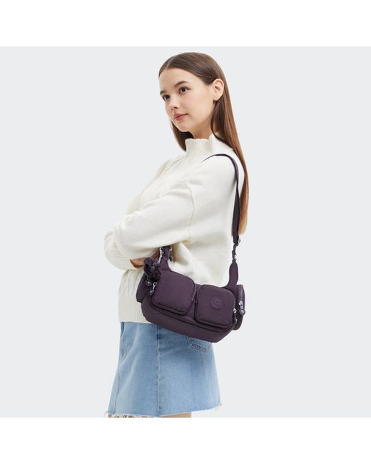Kipling White Crossbody Bag Rikka S Ultimate Plum Small 56% Recycled Polyamide, 44% Polyamide