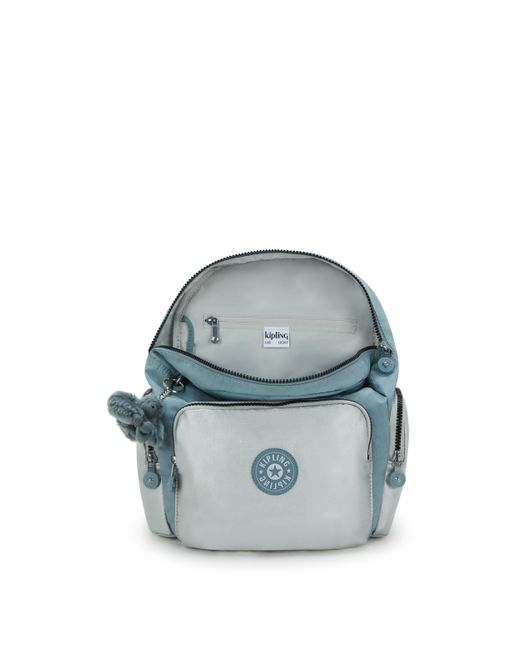 Kipling Gray Backpack City Zip S Pink Shine Bl Small
