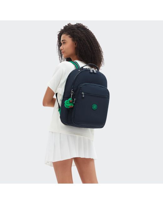Kipling Blue Backpack Seoul Lap Bottle Combo Large