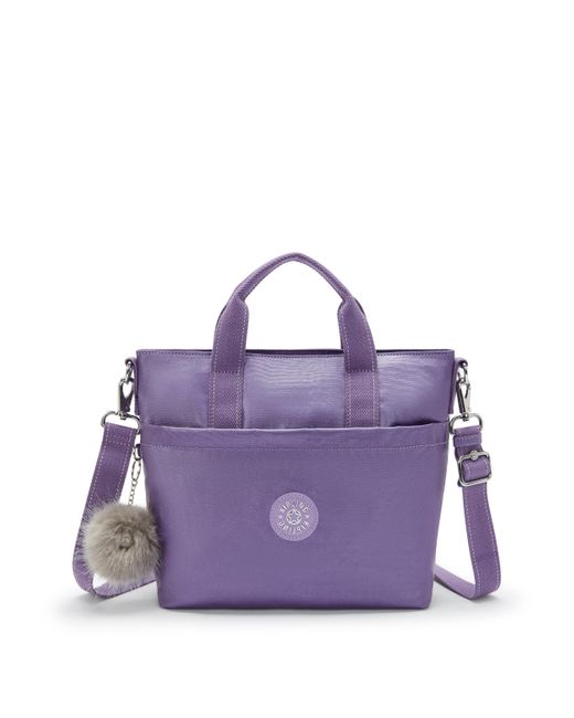 Kipling Purple Tote Zamora Metallic Mauve Small