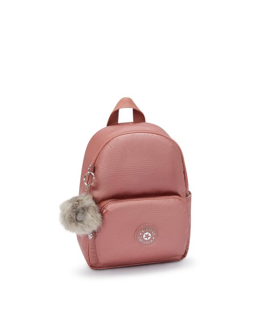 Kipling Pink Backpack Zinna Metallic Maple Small