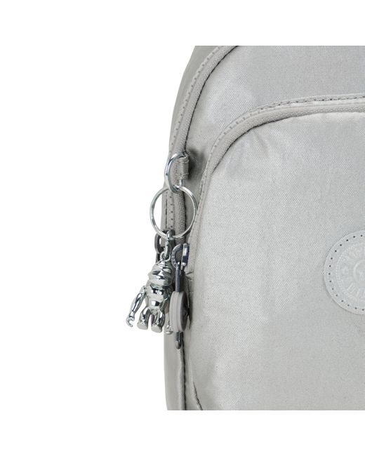 Kipling Gray Backpacks New Delia Compact Bright Metallic Small