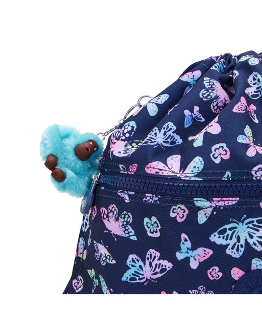 Kipling Blue Backpack Supertaboo Butterfly Fun Medium