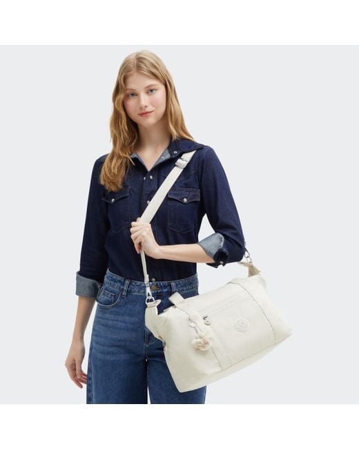 Kipling White Tote Art Hideaway Medium