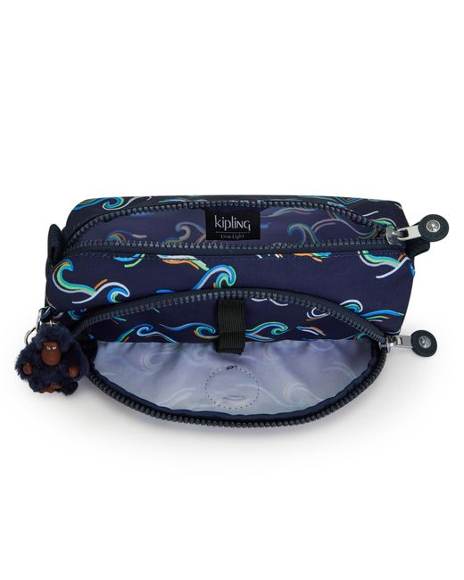 Kipling Pink Pouch Cute Aqua Blossom Medium 100% Recycled Polyester