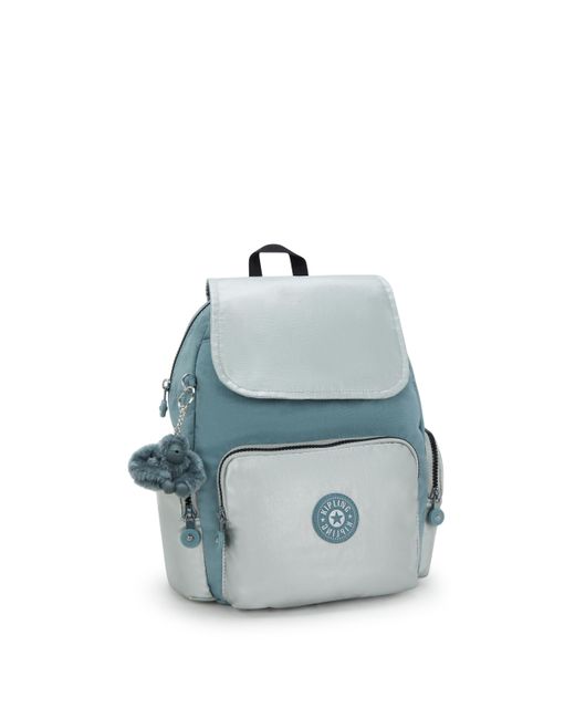 Kipling Gray Backpack City Zip S Pink Shine Bl Small