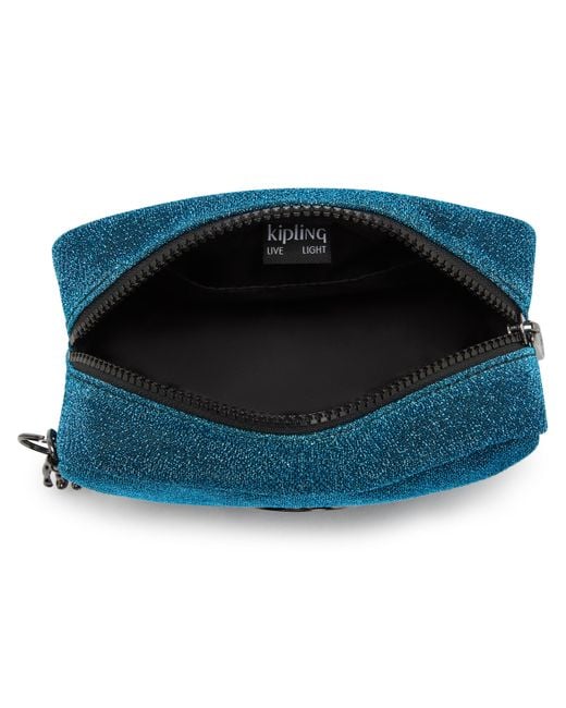 Kipling Blue Pouch Gleam Leaves Towel Medium 75% Cotton, 25% Polyester