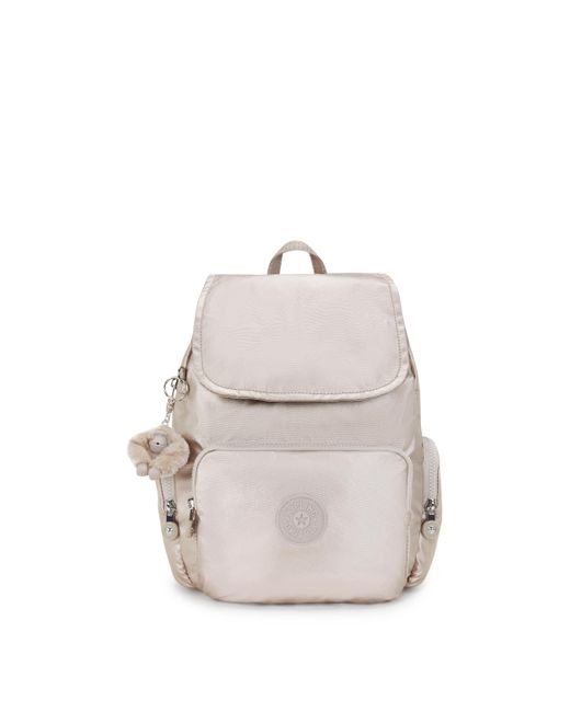 Kipling White Backpack City Zip S Metallic Glow Small