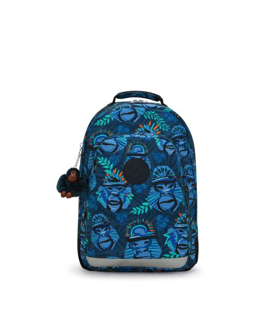 Kipling Backpack Class Room Blue Monkey Fun Large