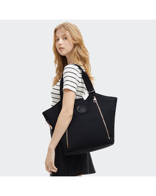 Kipling Black Tote Recicely Rose Spice Medium