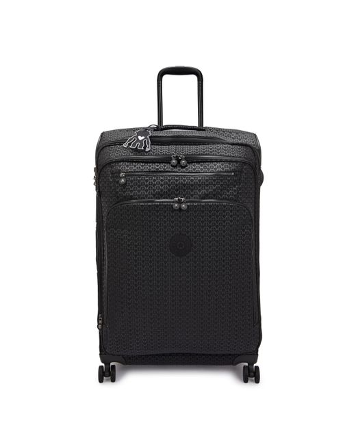 Kipling Blue Wheeled luggage New Youri Spin L Palmtree Leaves Large