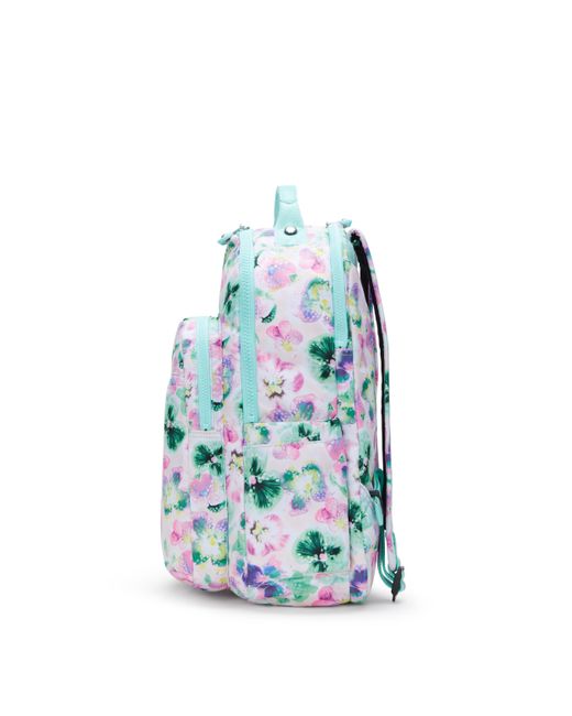 Kipling Backpack Seoul Lap Pink Palm Large